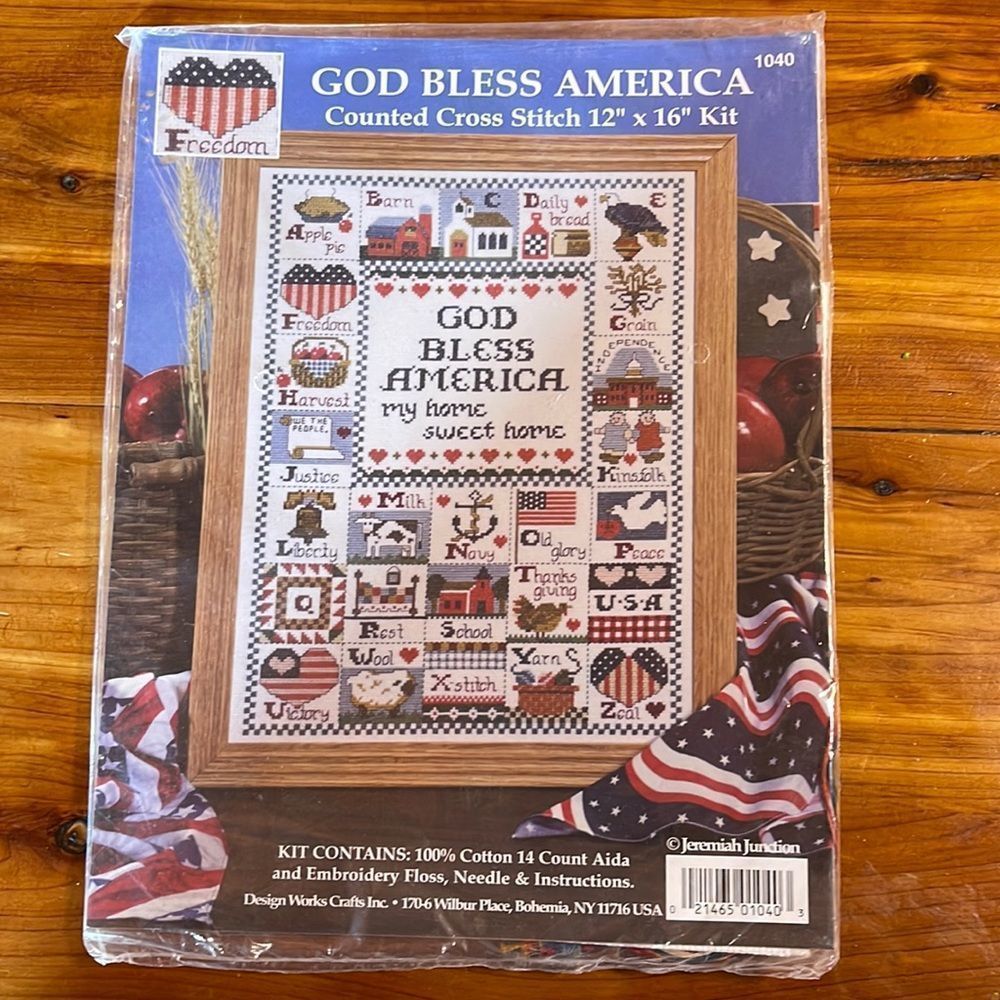 Design Works God Bless America Sampler 1040 Counted Cross Stitch Kit Freedom